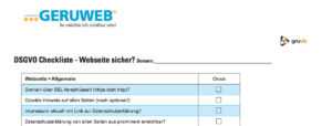 DSGVO die Website Checkliste